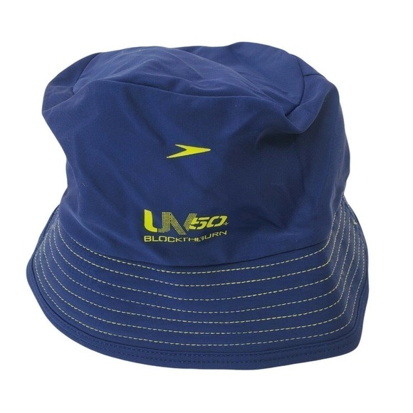 Speedo Children's Kids UV UPF 50+ Bucket Sun Hat Size L/XL Blue Navy Chin Strap - Picture 4 of 10